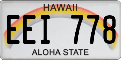 HI license plate EEI778
