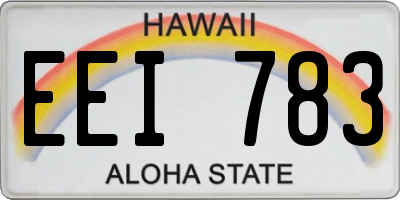 HI license plate EEI783