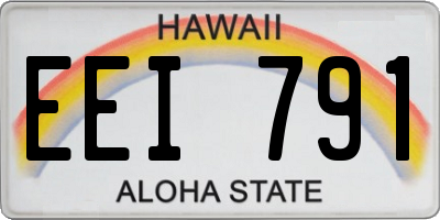 HI license plate EEI791