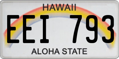 HI license plate EEI793