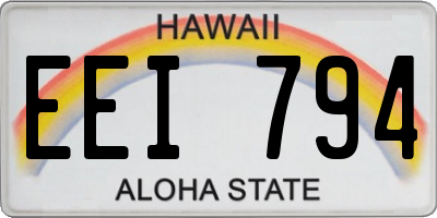 HI license plate EEI794