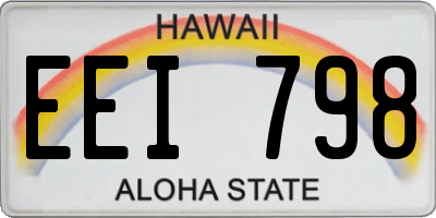 HI license plate EEI798