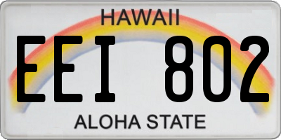 HI license plate EEI802