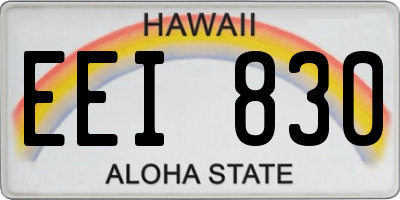 HI license plate EEI830