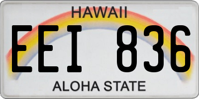 HI license plate EEI836