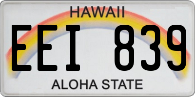 HI license plate EEI839