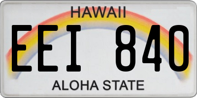 HI license plate EEI840