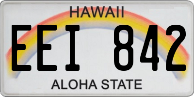 HI license plate EEI842