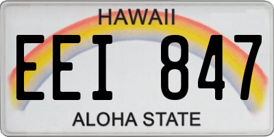 HI license plate EEI847