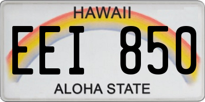 HI license plate EEI850