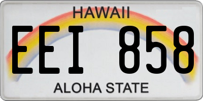HI license plate EEI858