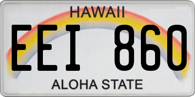 HI license plate EEI860