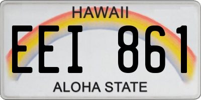 HI license plate EEI861