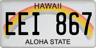 HI license plate EEI867