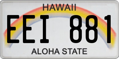 HI license plate EEI881