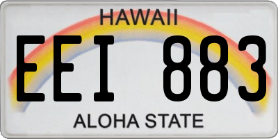 HI license plate EEI883