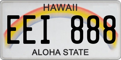 HI license plate EEI888