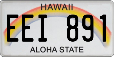 HI license plate EEI891