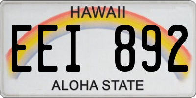 HI license plate EEI892