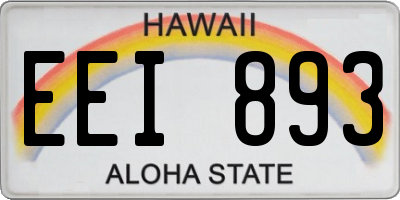 HI license plate EEI893