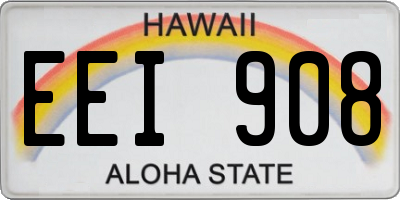 HI license plate EEI908