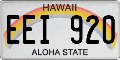 HI license plate EEI920