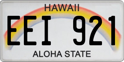 HI license plate EEI921