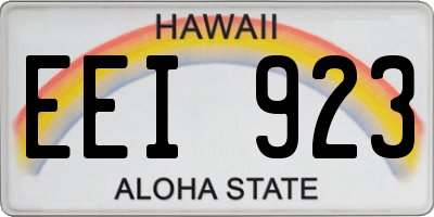 HI license plate EEI923