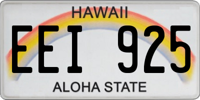 HI license plate EEI925