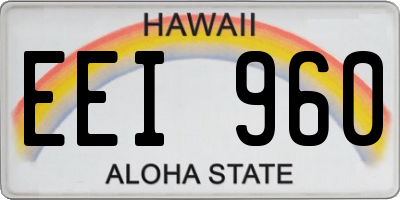 HI license plate EEI960
