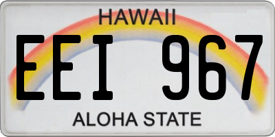 HI license plate EEI967