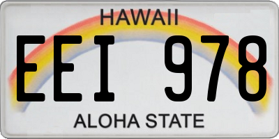 HI license plate EEI978