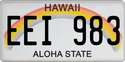 HI license plate EEI983