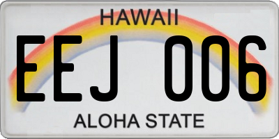 HI license plate EEJ006