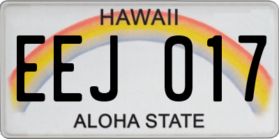 HI license plate EEJ017