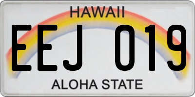 HI license plate EEJ019