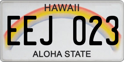 HI license plate EEJ023