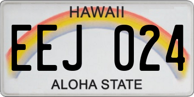 HI license plate EEJ024