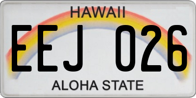 HI license plate EEJ026