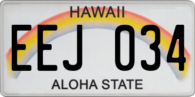 HI license plate EEJ034