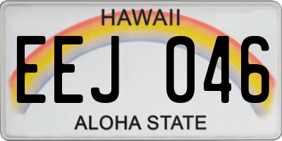 HI license plate EEJ046