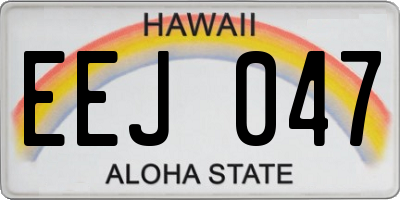 HI license plate EEJ047