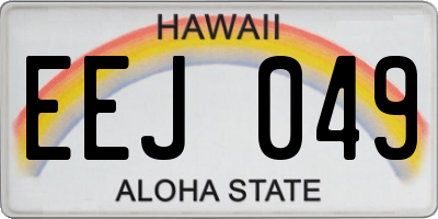 HI license plate EEJ049