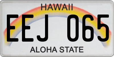 HI license plate EEJ065