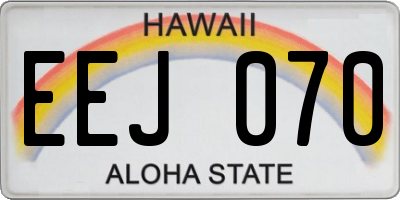 HI license plate EEJ070