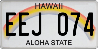 HI license plate EEJ074