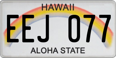 HI license plate EEJ077