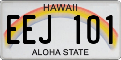 HI license plate EEJ101