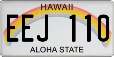 HI license plate EEJ110