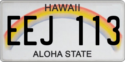 HI license plate EEJ113